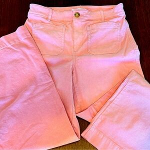 LOFT Pink Corduroy Wide Leg Pants